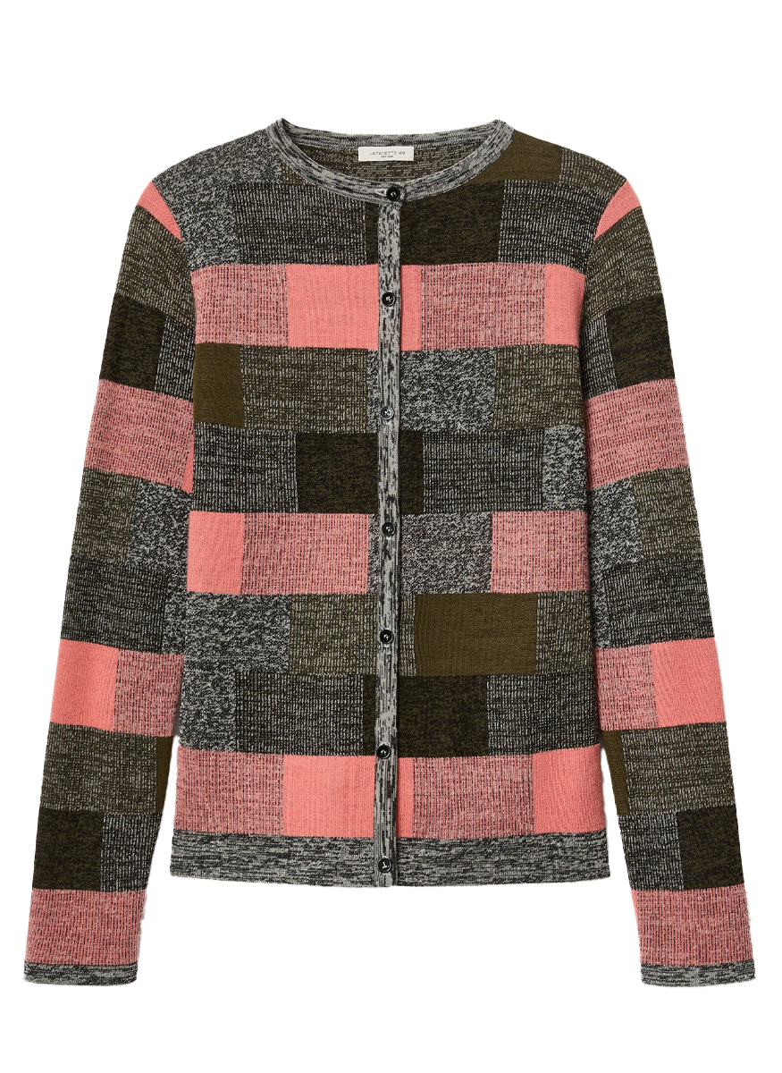 Jacquard Button Front Cardigan Set
