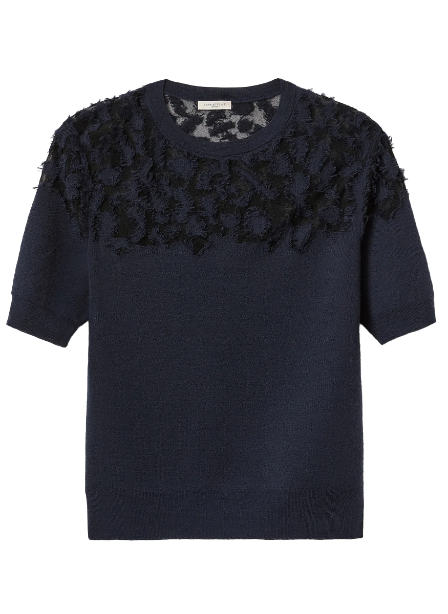 Fine Gauge Cashmere Sheer Jacquard Pullover