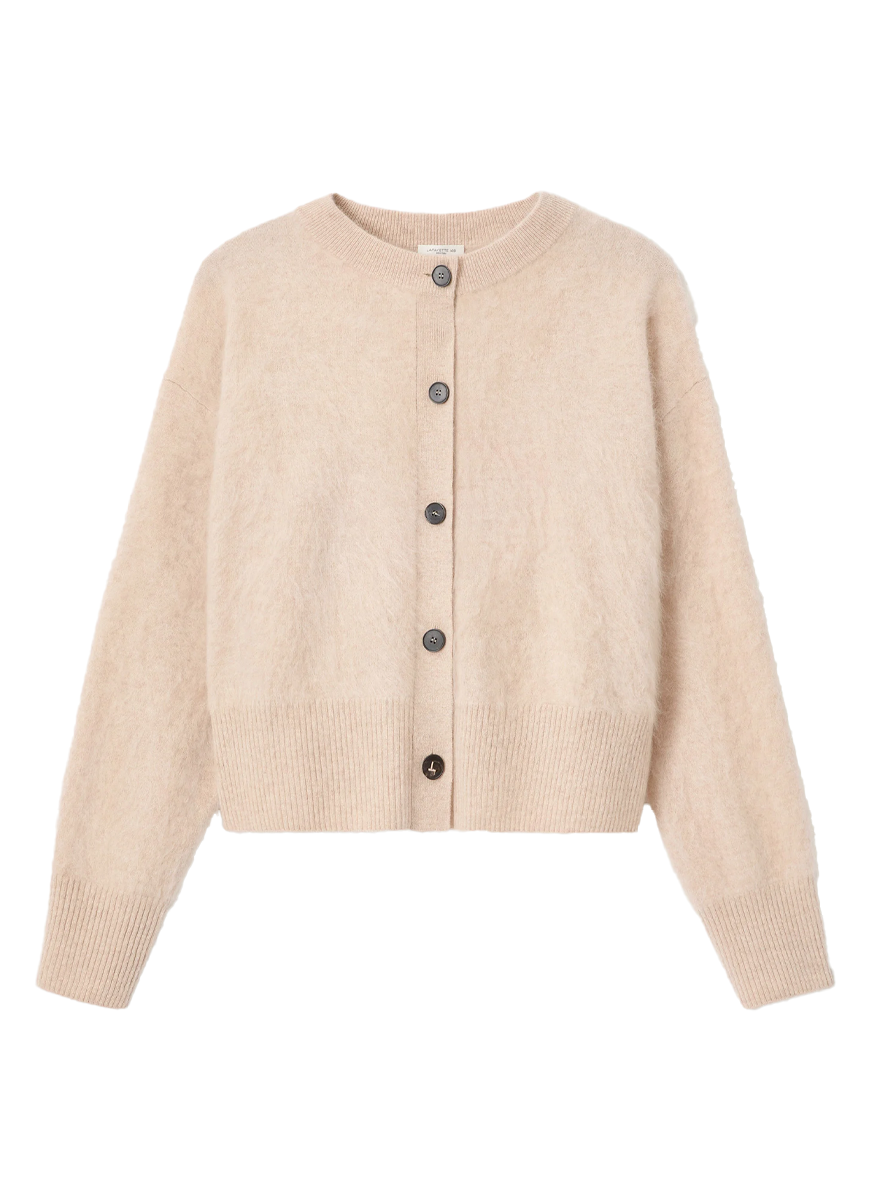 Brushed Cashmere Button Front Cardigan