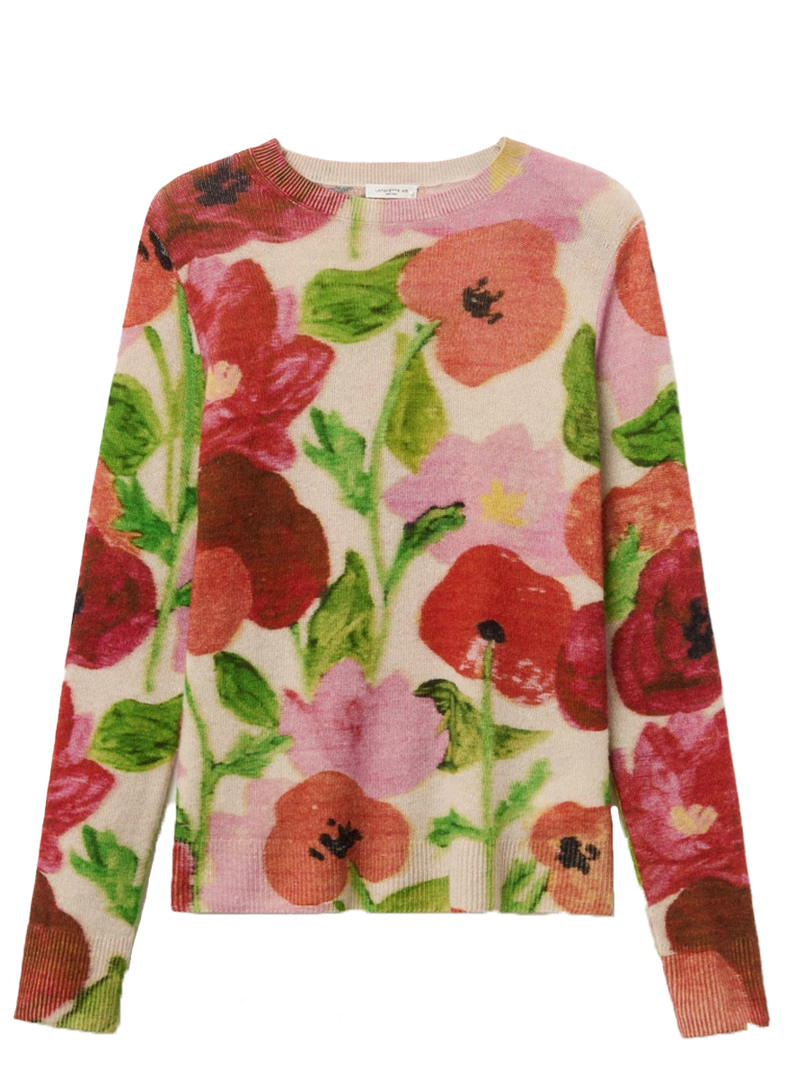 Blossom Print Cashmere Sweater