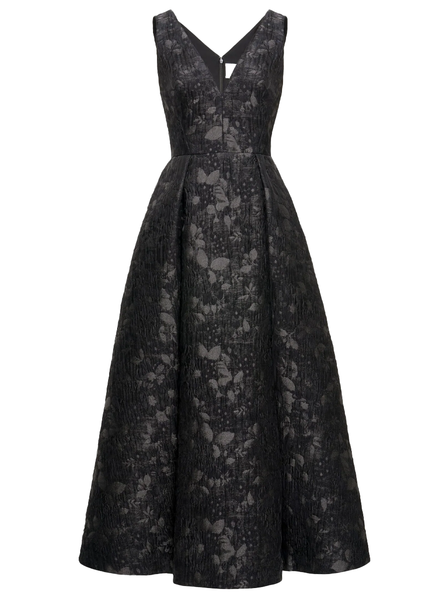 Omaya Cloque Midi Dress