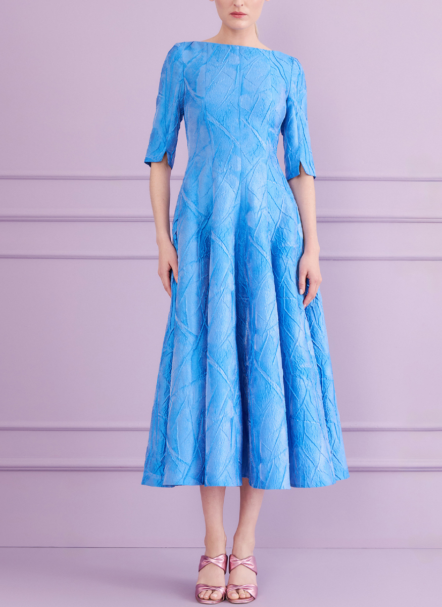 Mikado Jacquard Midi Dress