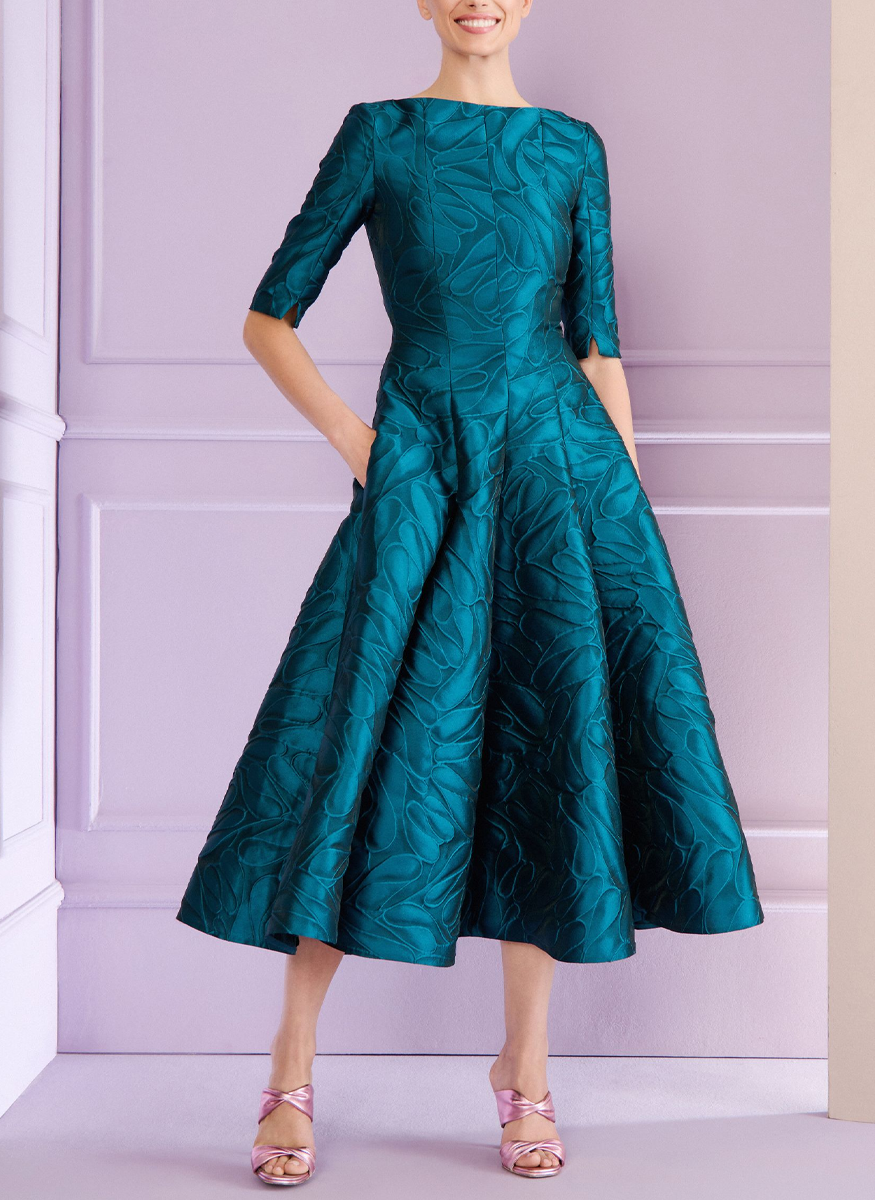 Honeydrop Jacquard Midi Dress