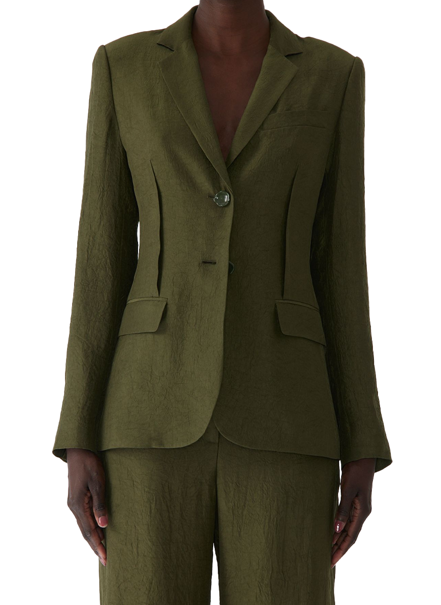 Crinkled Satin Single-Breasted Jacket - Jason Wu Collection