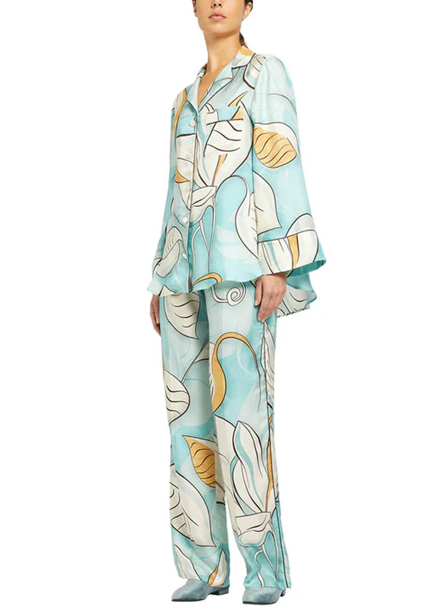 Emera Shirt and Doride Pant in Geometric Leaves