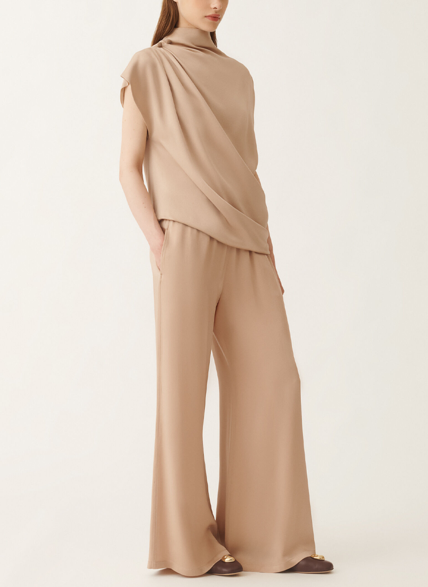 Enver Satin Wide Jogging Trouser
