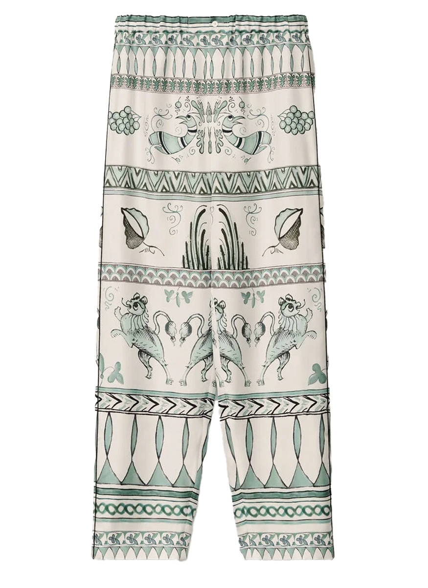 Printed Twill Pajama Pants