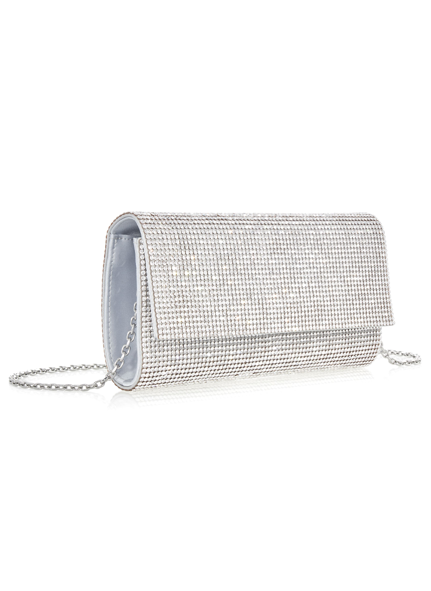 Perry Crystal Clutch in Rhine with Chain