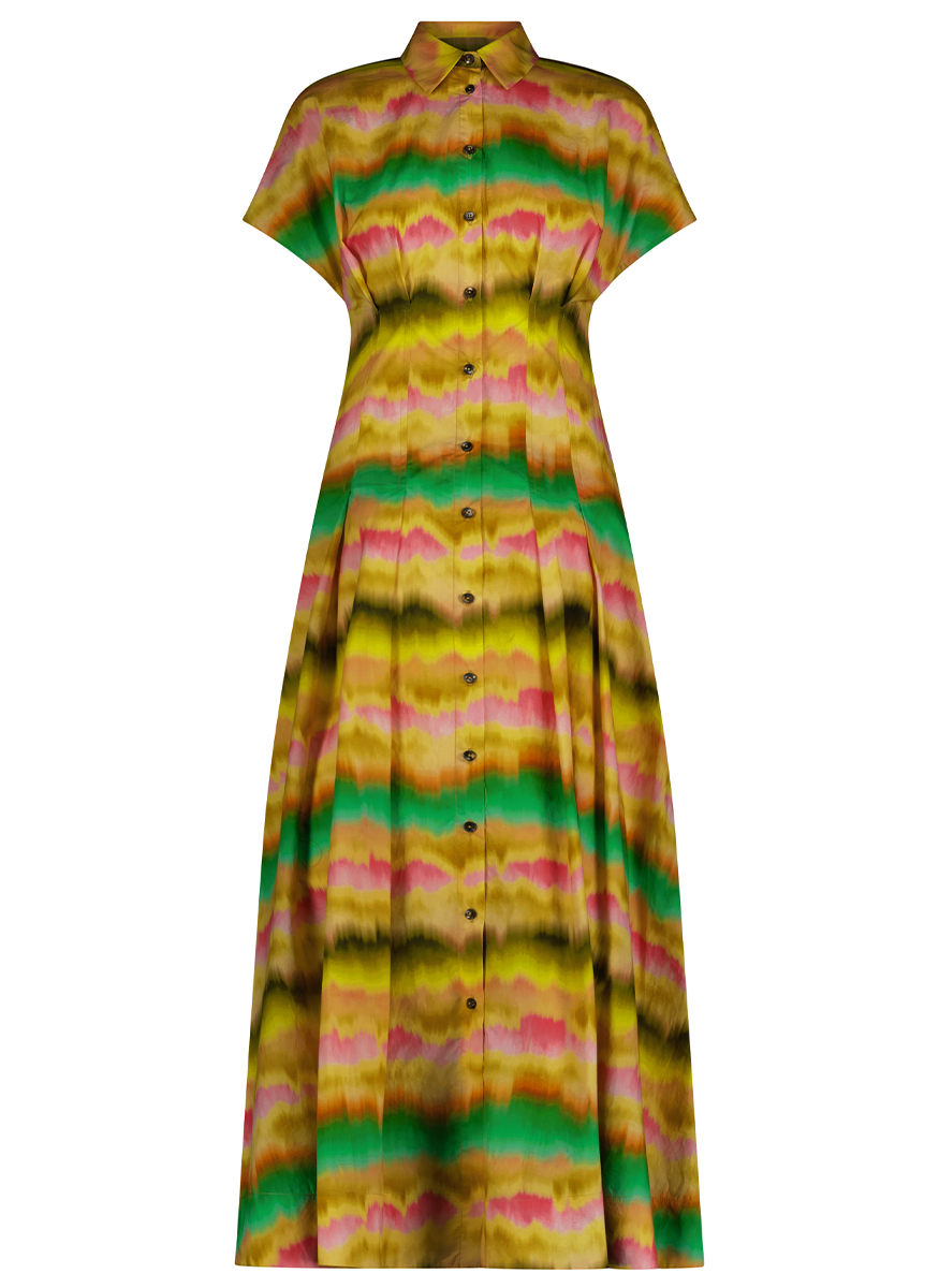 Sunset Cotton Seam Detail Short Sleeve Dress
