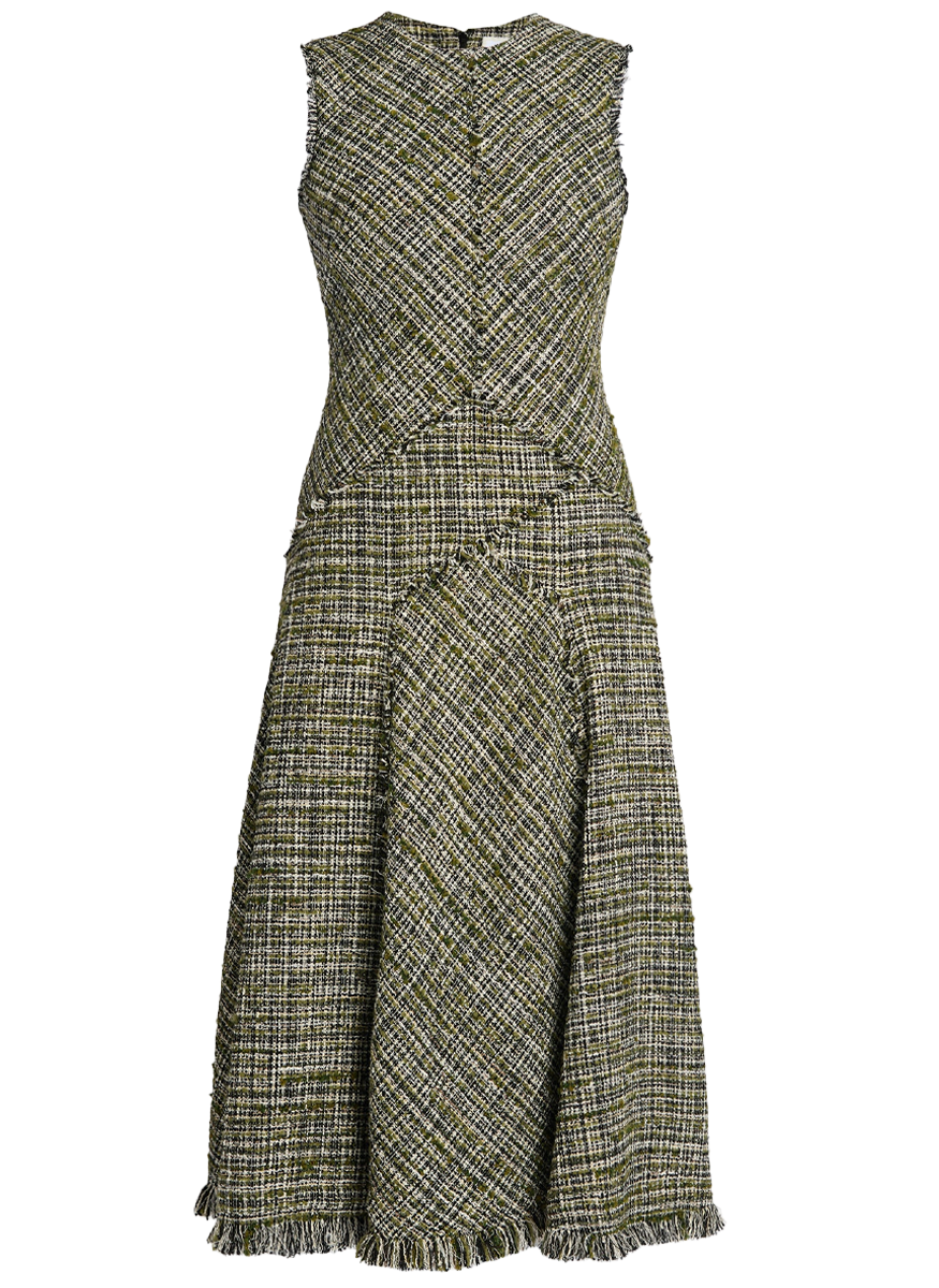 Tweed Sleeveless Midi Dress