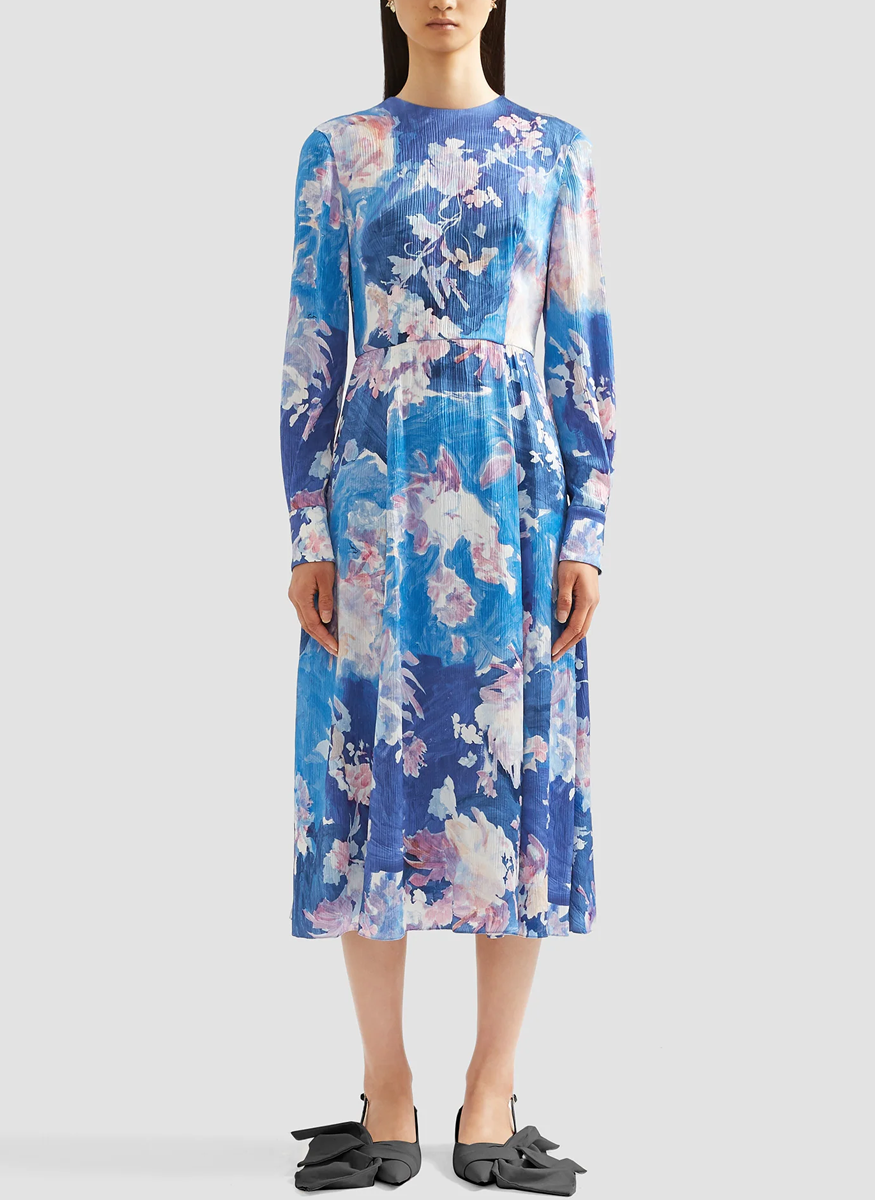 Long Sleeve Midi Cocktail Dress