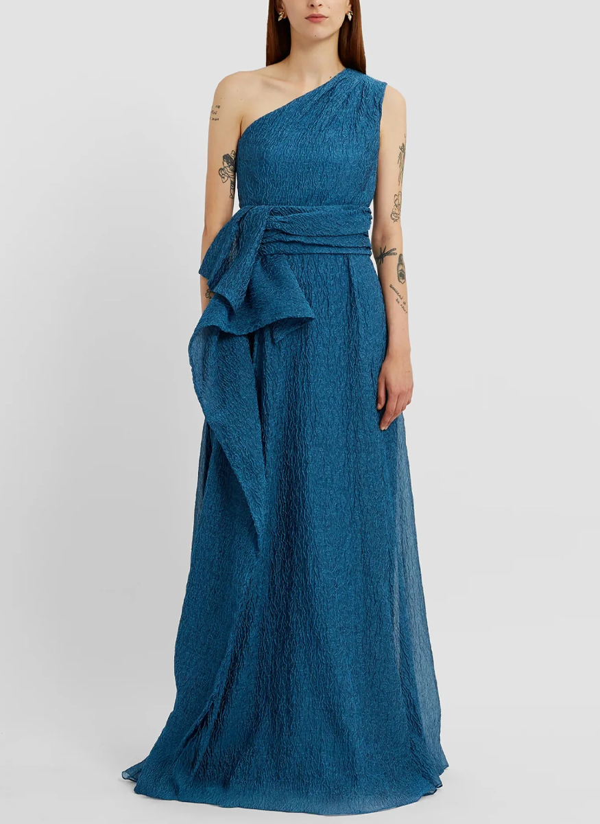 Organza Cloquet One Shoulder Gown