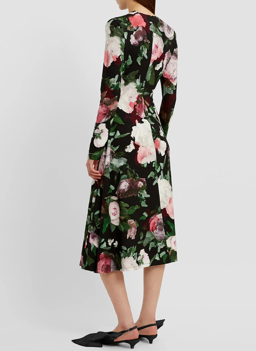 Long Sleeve Draped Midi Dress - Erdem