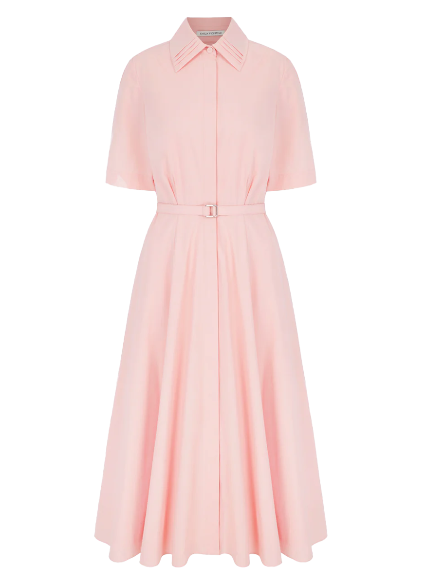 Rubie Cotton Poplin Dress in Light Pink