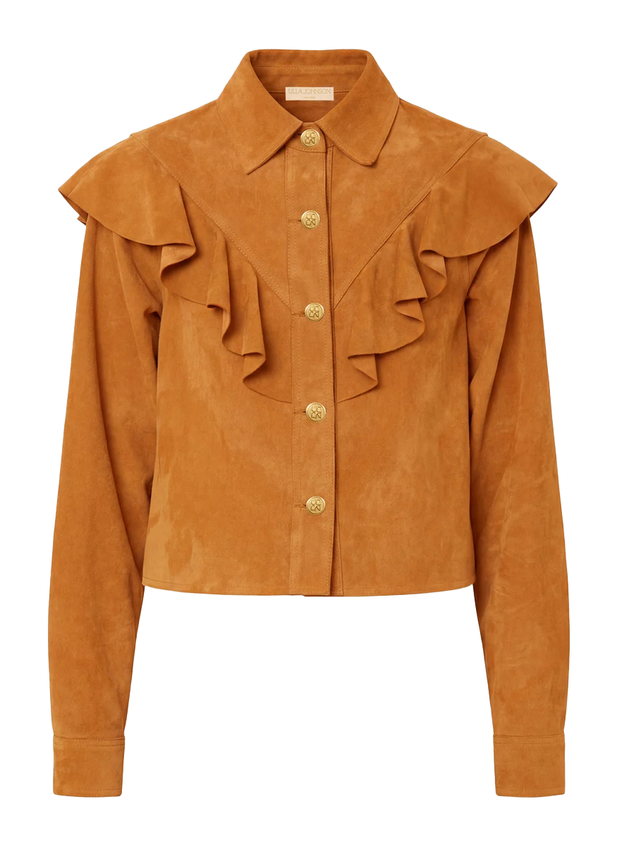 Matilde Ruffle Suede Jacket