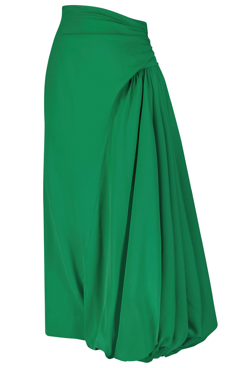 Faille Draped Bubble Skirt