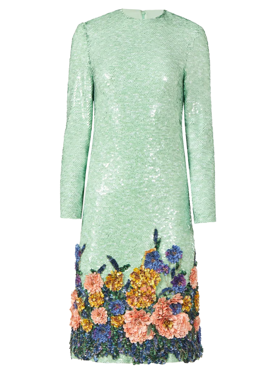 Arla Sequin Floral Midi Dress