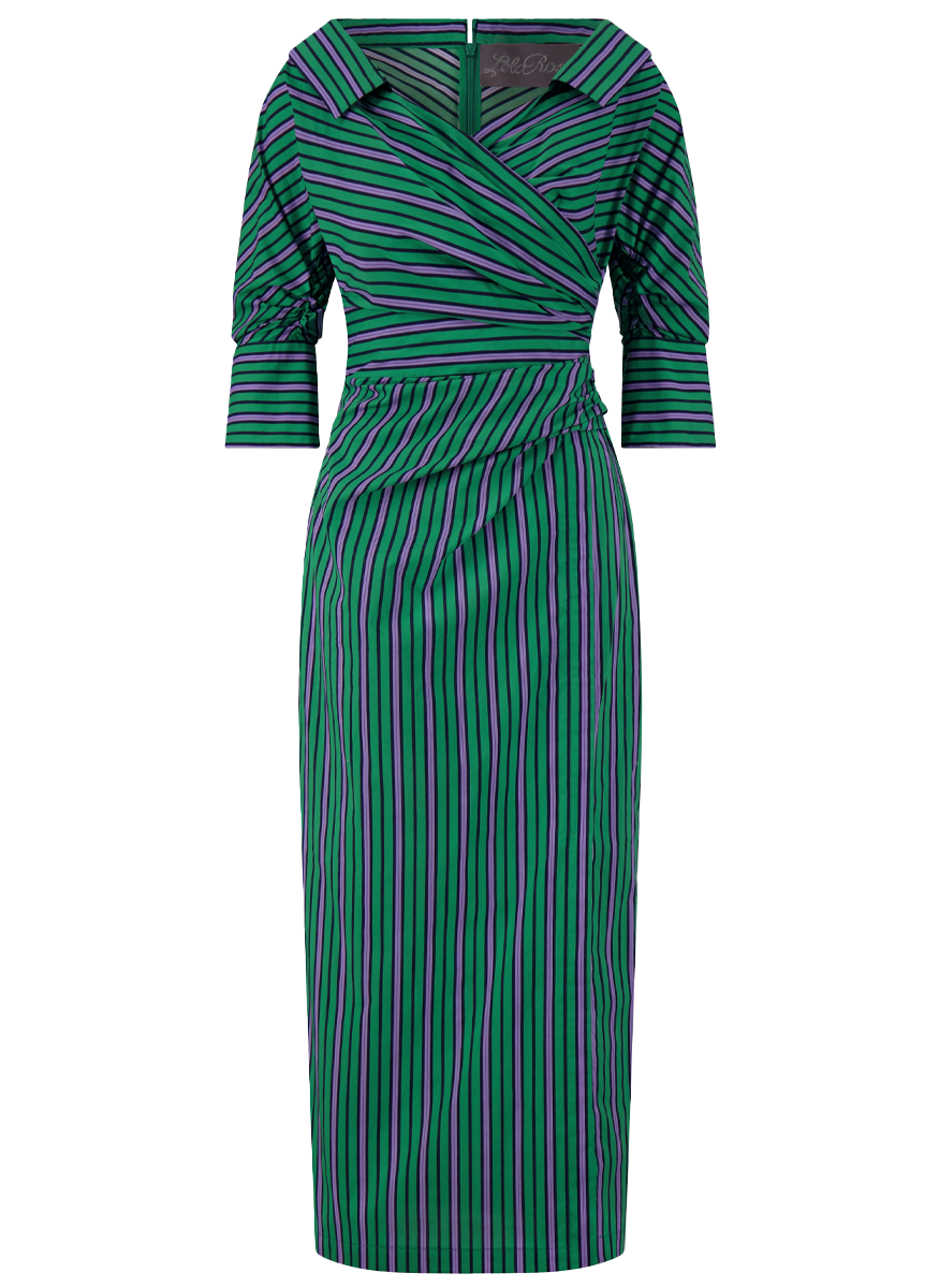 Asymmetrical Midi Dress in Stripe