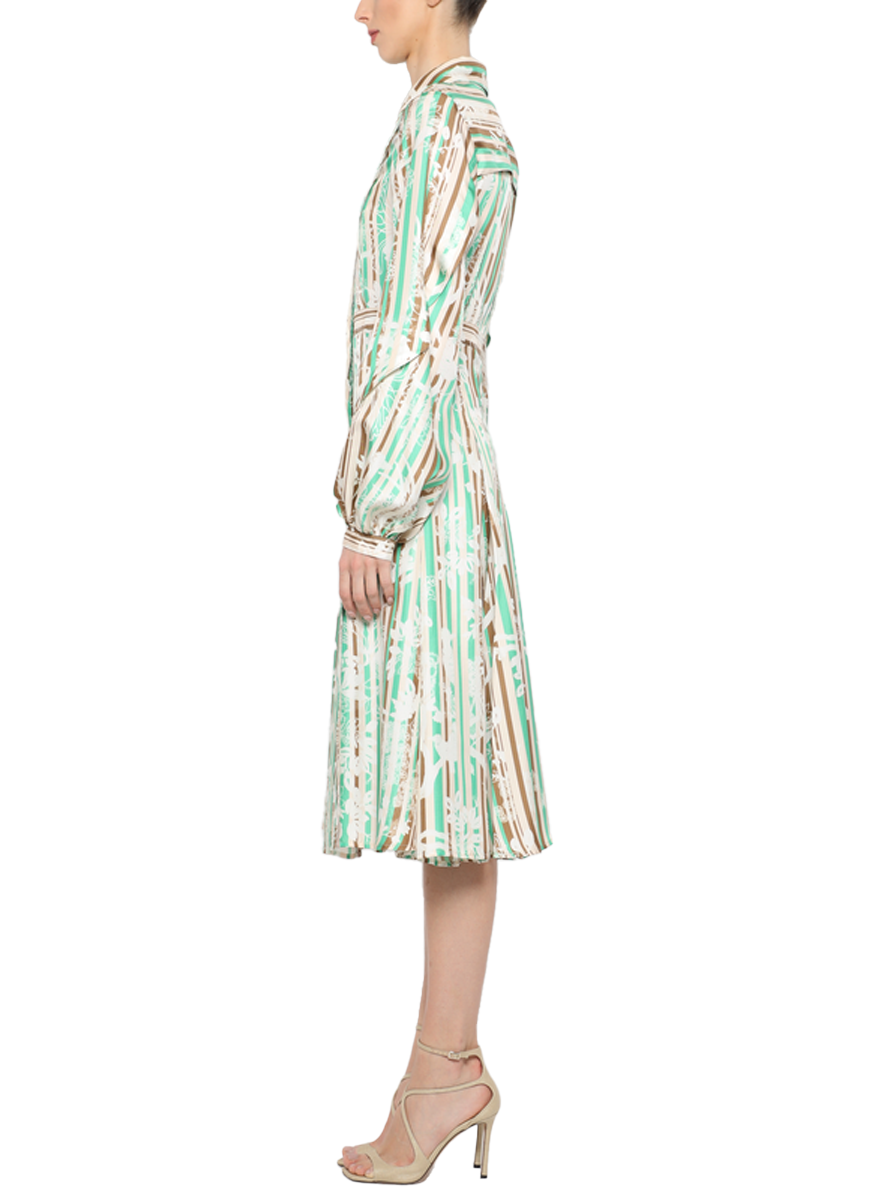 Silk Poet Sleeve Shirt Dress