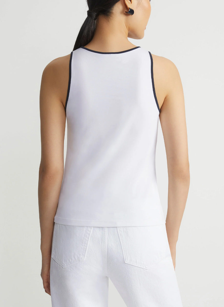 Racerback Tank With Contrast Tipping - Lafayette 148 New York