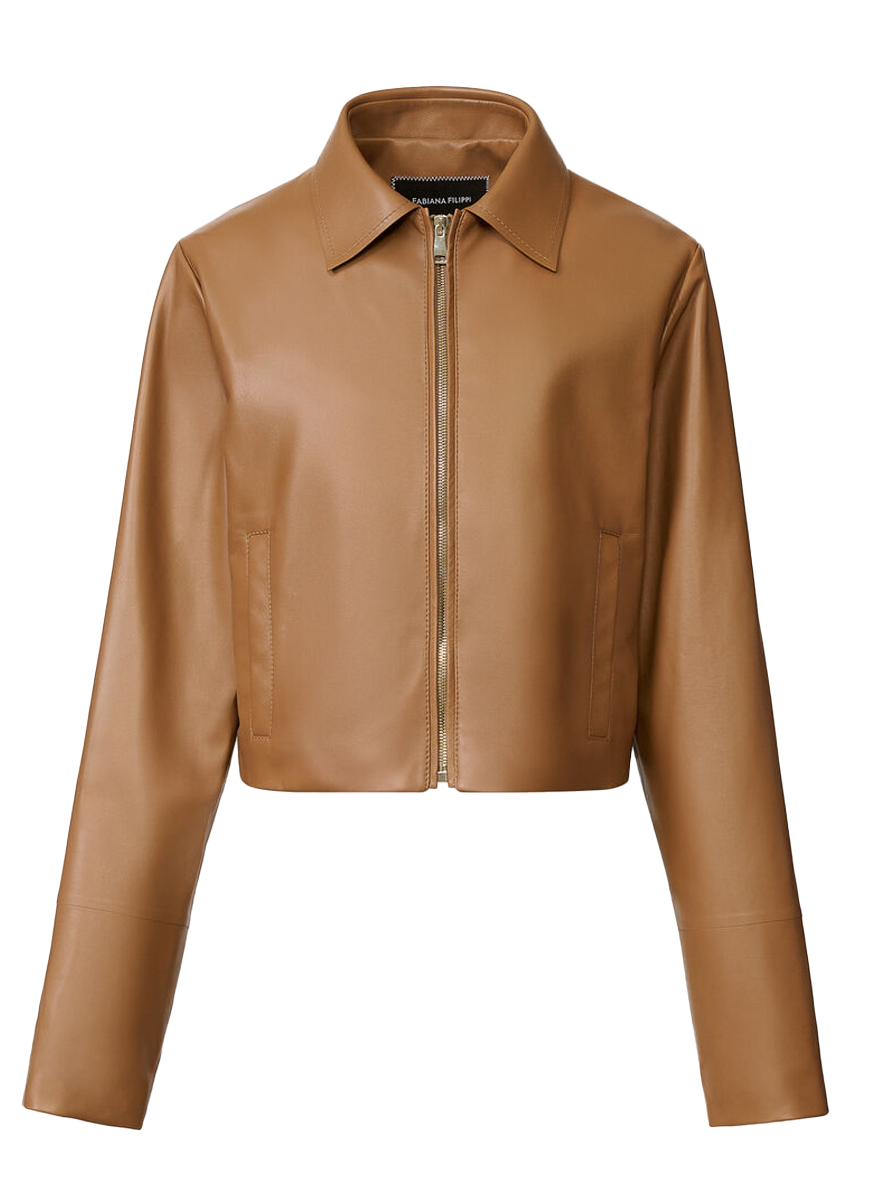 Boxy Jacket in Lissé Nappa