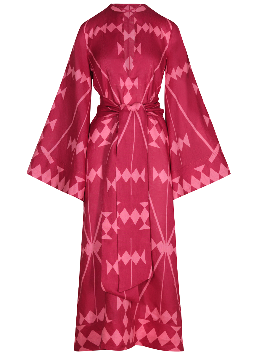 Linen Magenta Savannah Tunic Dress