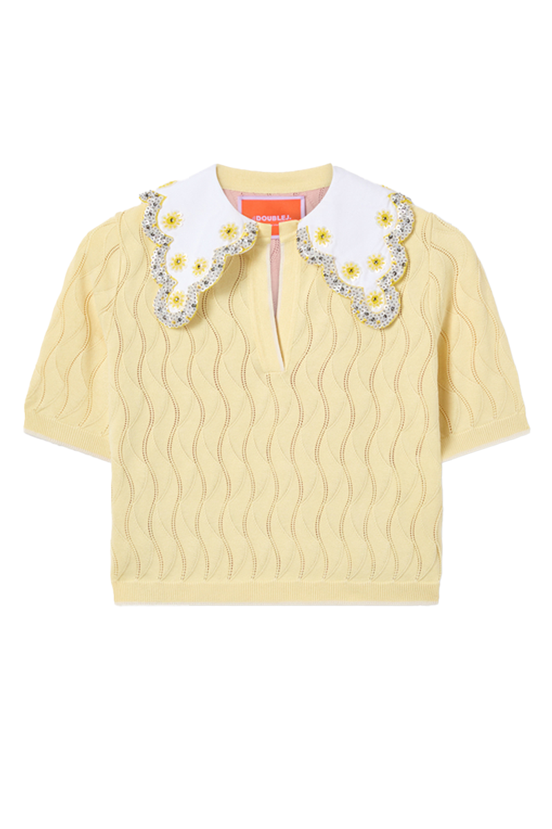 Color Block Crop Polo