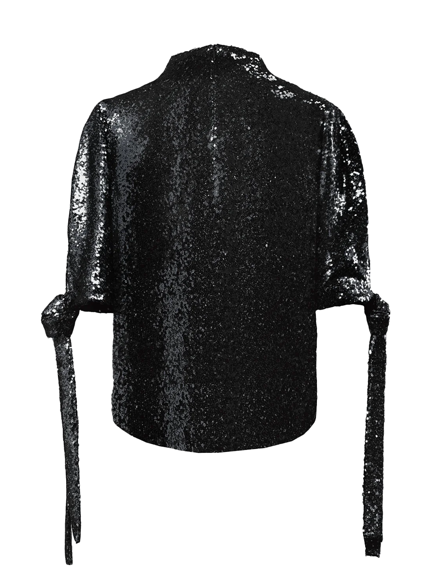 Pedernal Top in Black Sequin