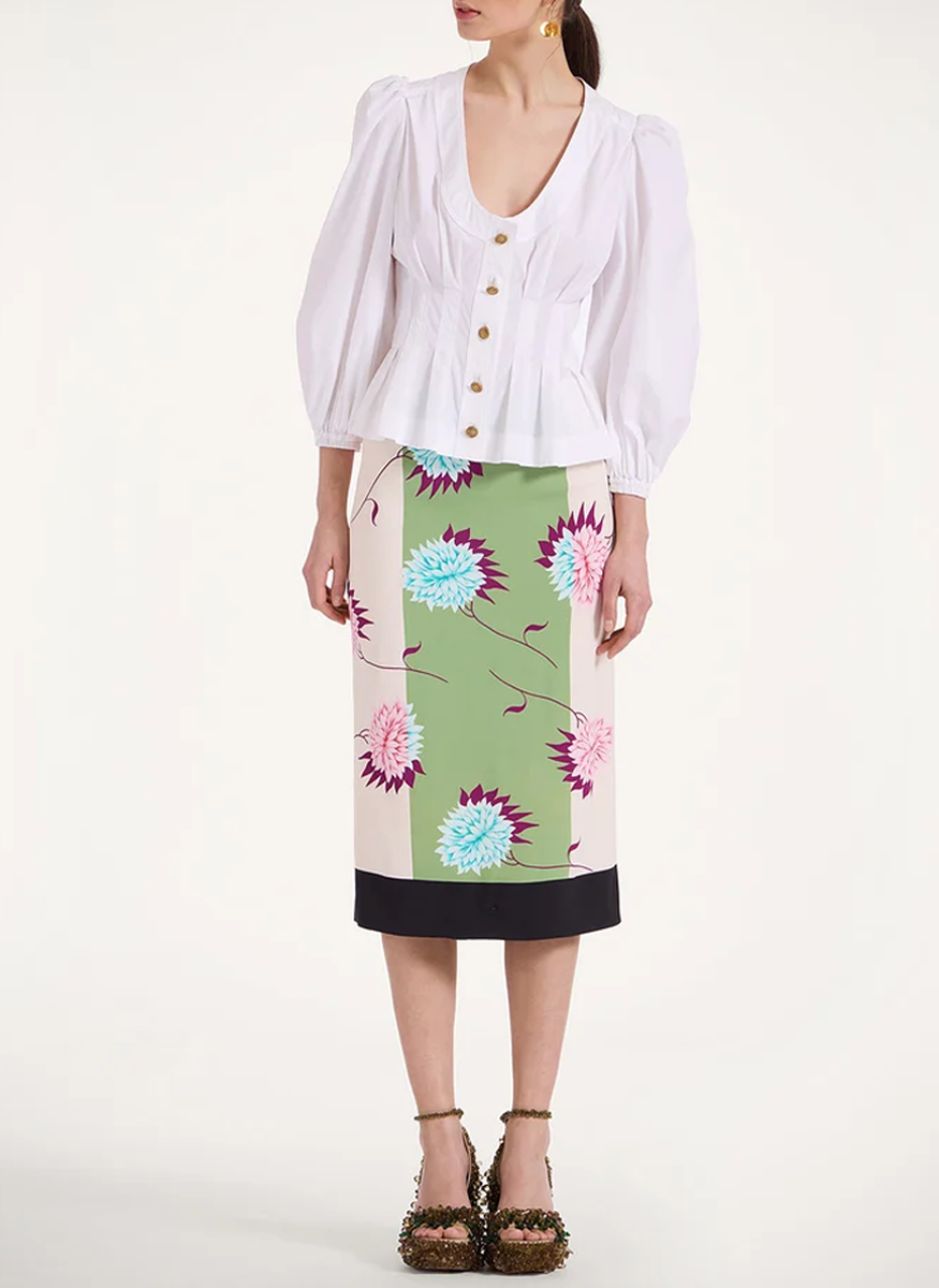Pencil Skirt in Envers Satin - La DoubleJ