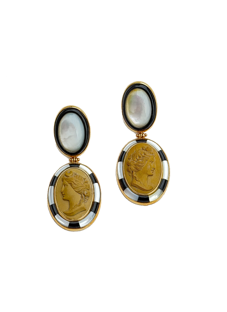 Lava Cameo Earrings