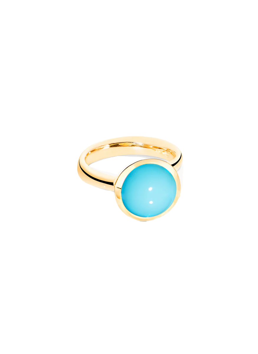Bouton Ring, Large, Turquoise