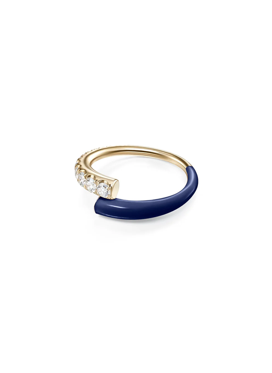 Lola Ring, Navy Enamel