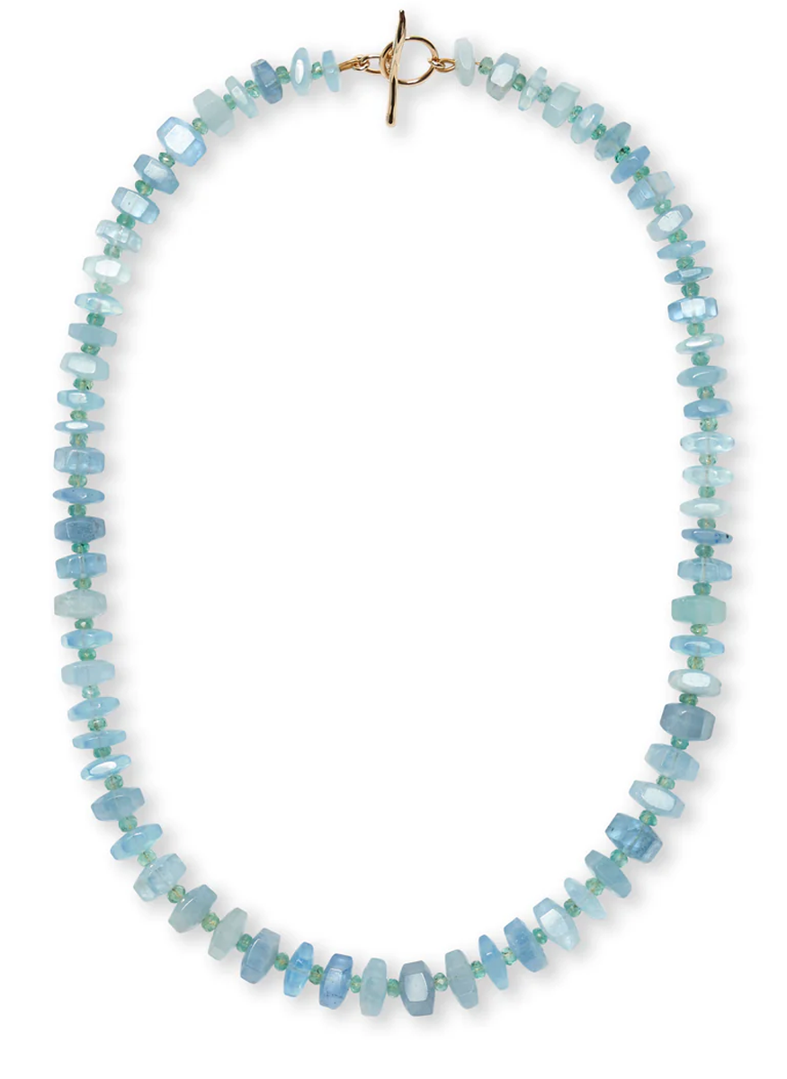 Aquamarine and Emerald Necklace