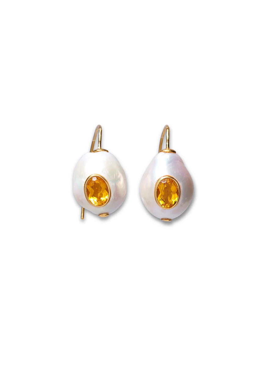 Pearl Pablo Earrings in Citrine