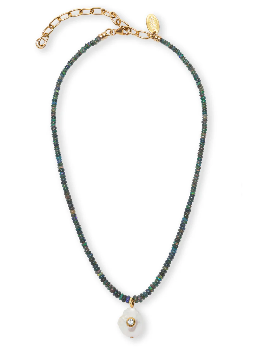Castillo Necklace, Black Opal