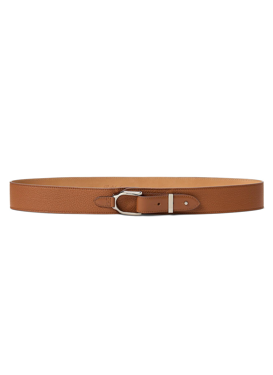 Welington Pebbled Calfskin Turnback Belt