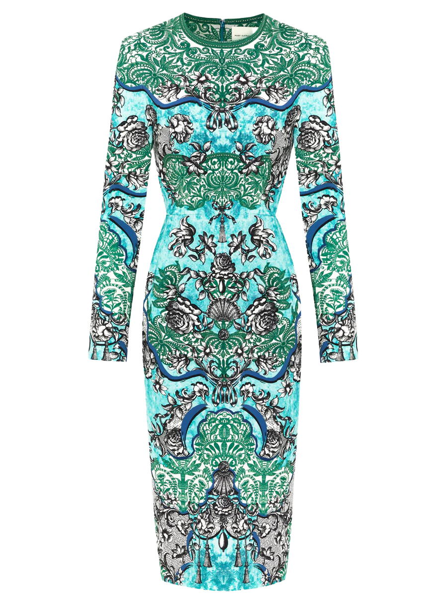 Naomi Dress Rocaille Lace Cyan 12