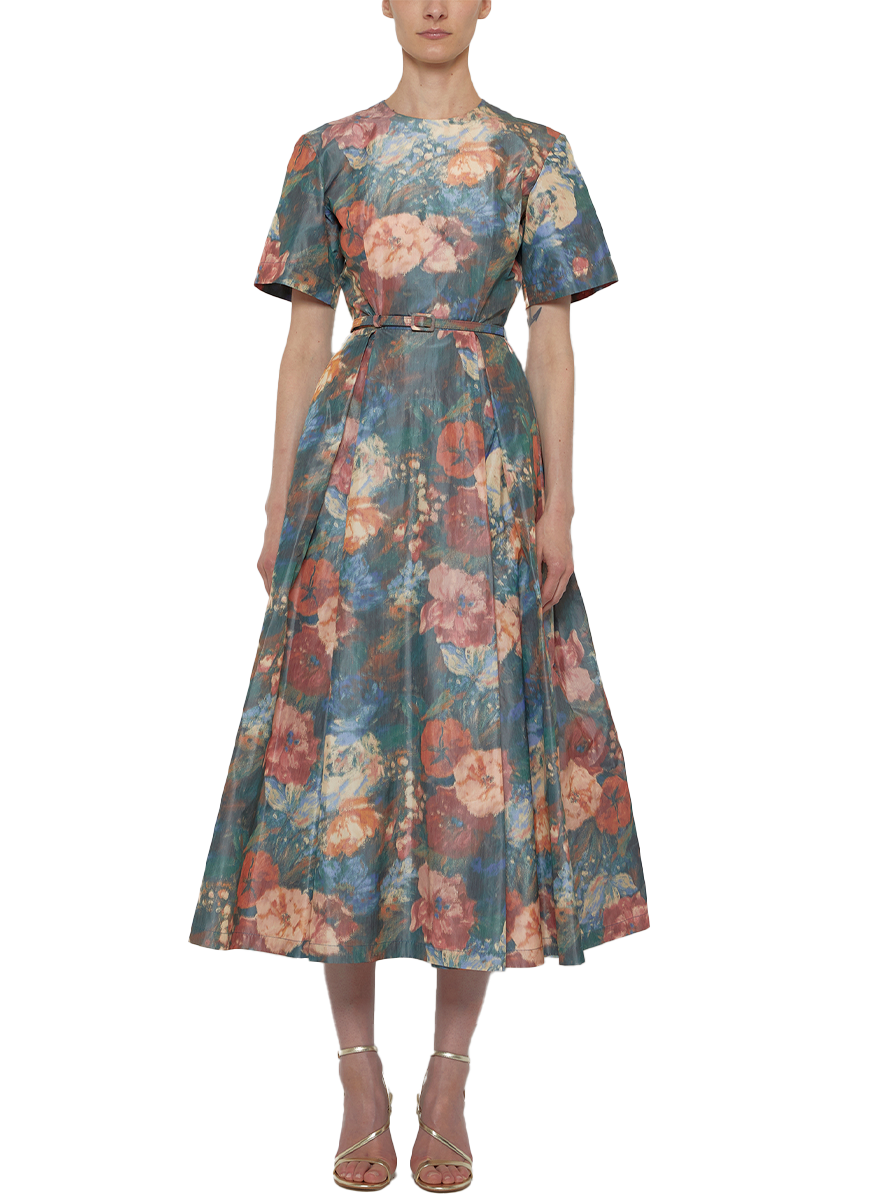 Short Sleeve Midi Cocktail Dress