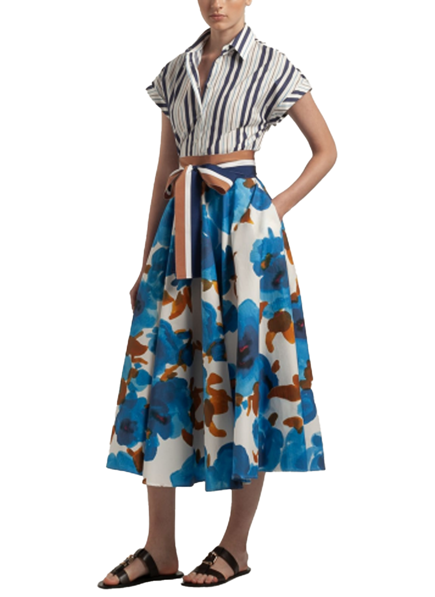 Danielle Dress in Blue Roses