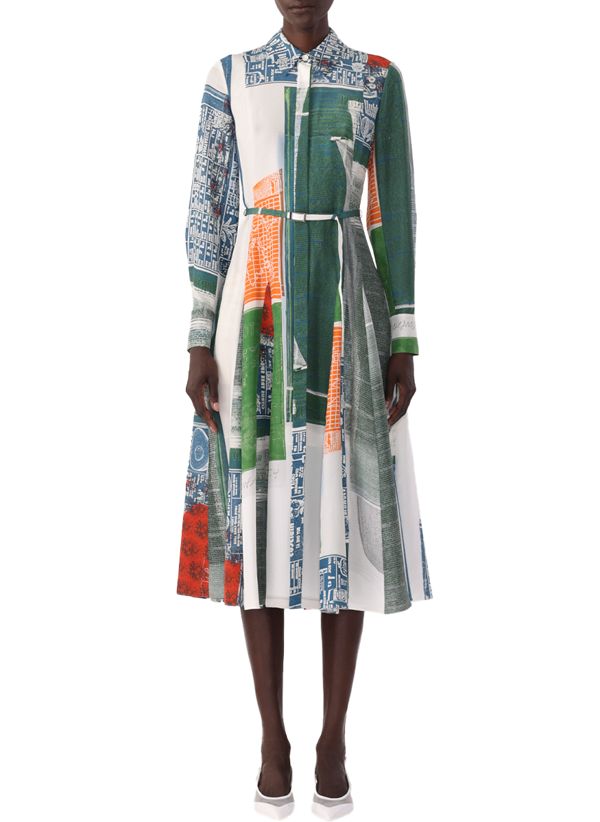 Sandwashed Silk Midi Shirtdress