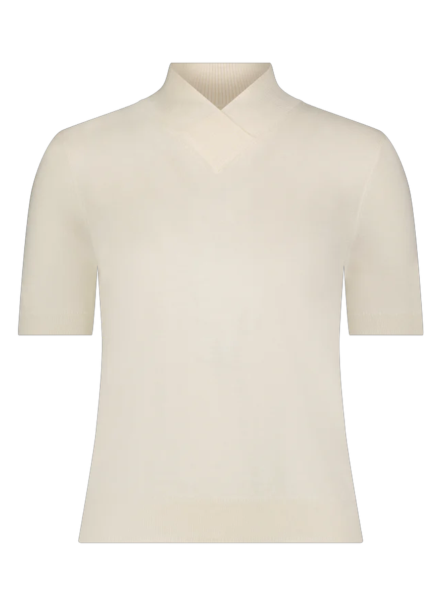 Merino Silk Knit V-Neck Sweater