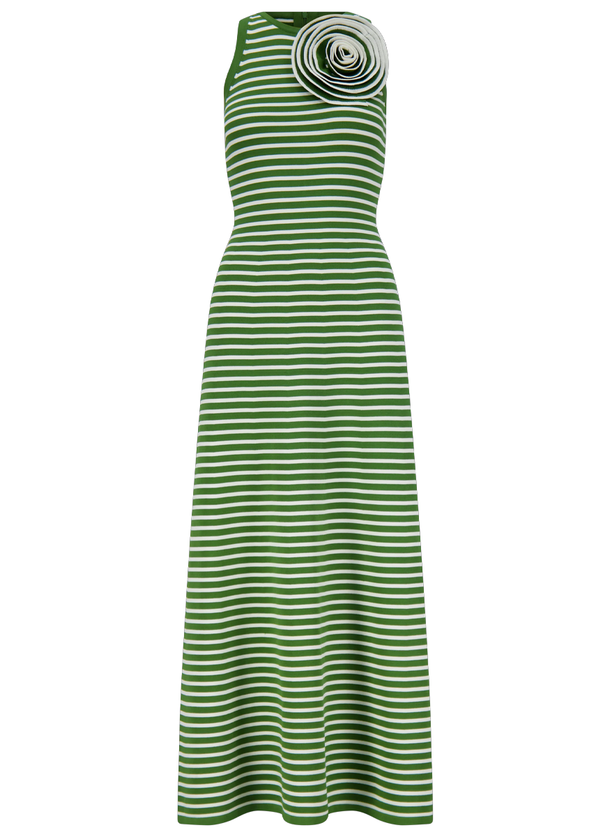 Rose Detail Knit Halter Dress