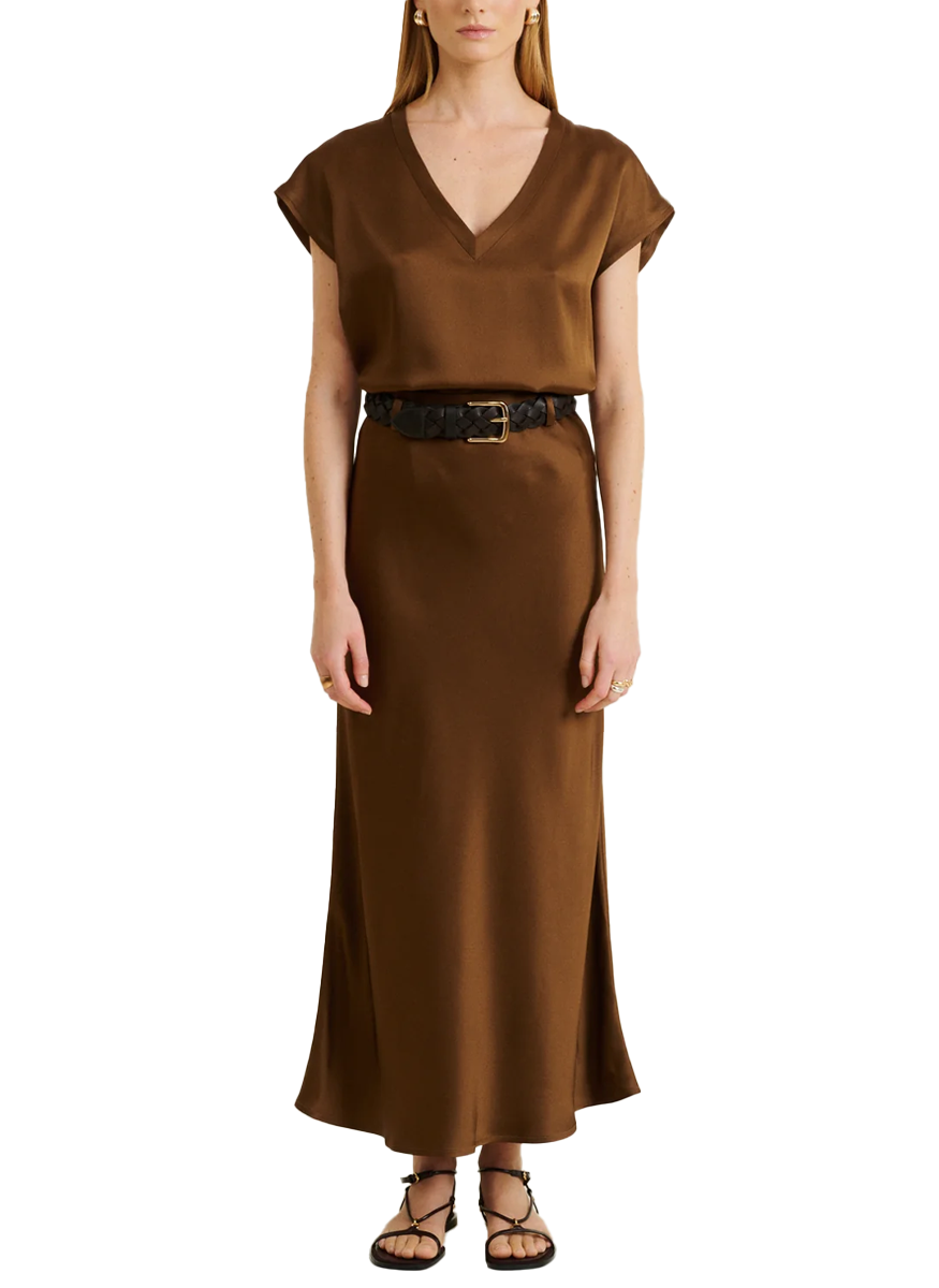 Bella Midi Skirt in Cacao