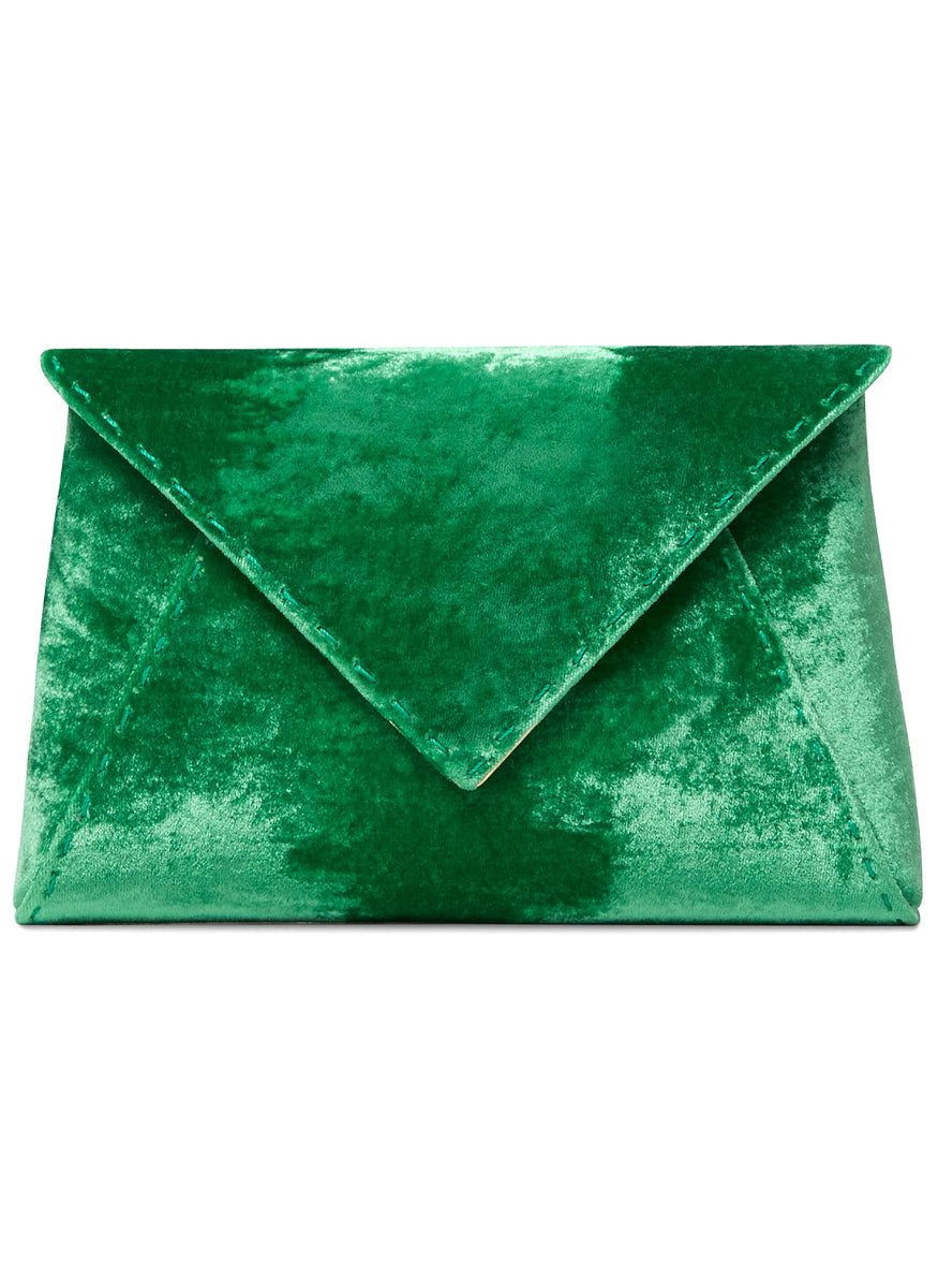 Lee Small ‘Pouchet' in Shamrock Crushed Velvet with Chain