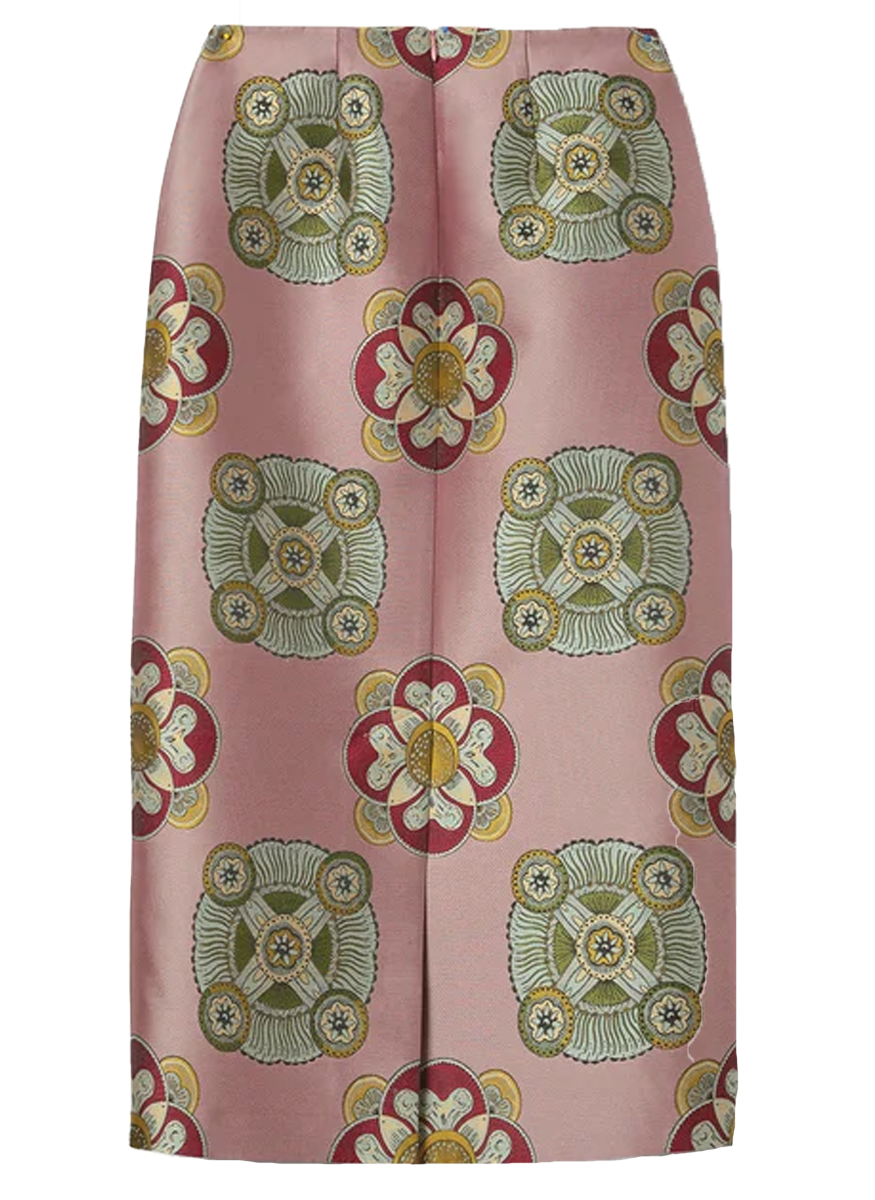 Pencil Jacquard Skirt in Nucleus Dusty Pink