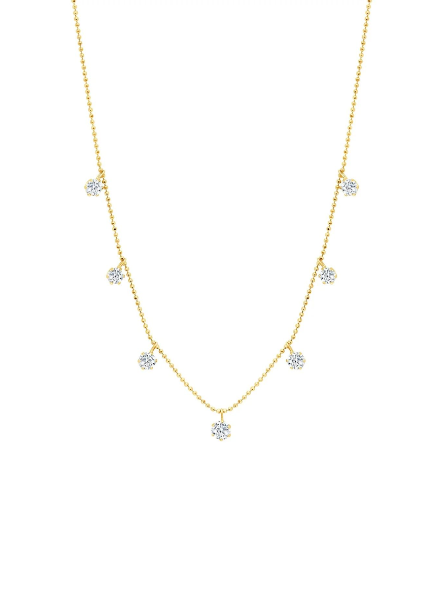 Floating Diamonds Necklace, Small, Yellow Gold