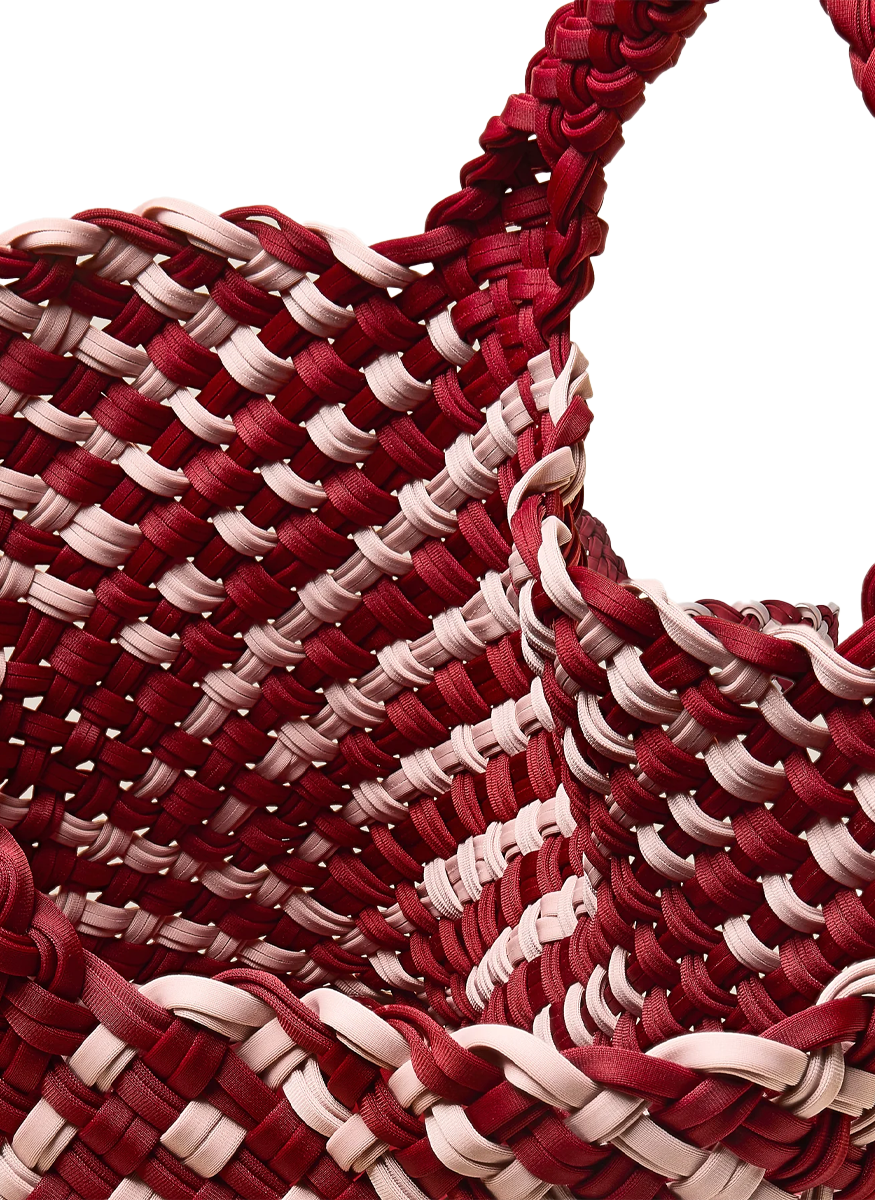 St. Barths Medium Tote in Double Weave Lychee - Naghedi