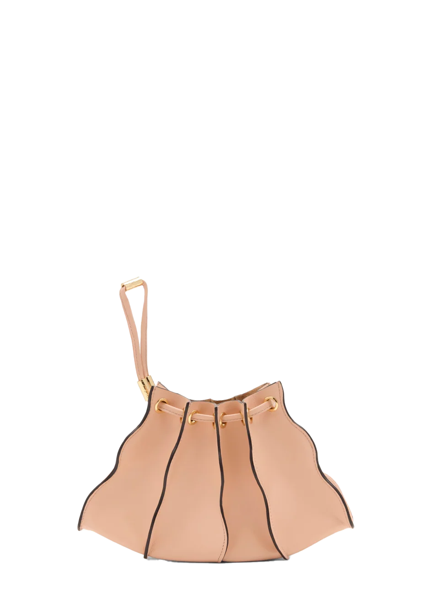 Adria Pleated Wave Wristlet in Rosette