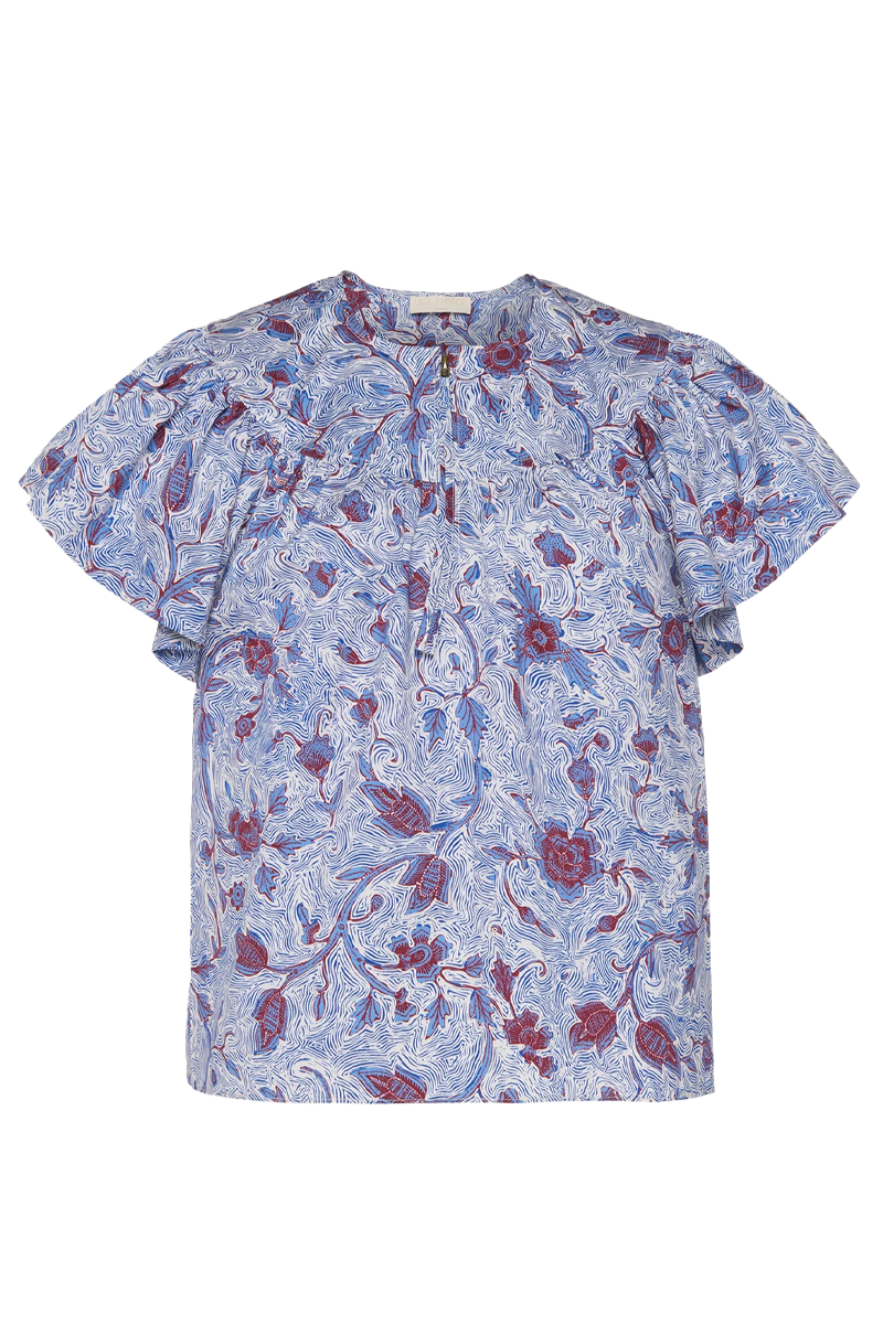 Perline Short Sleeve Cotton Blouse