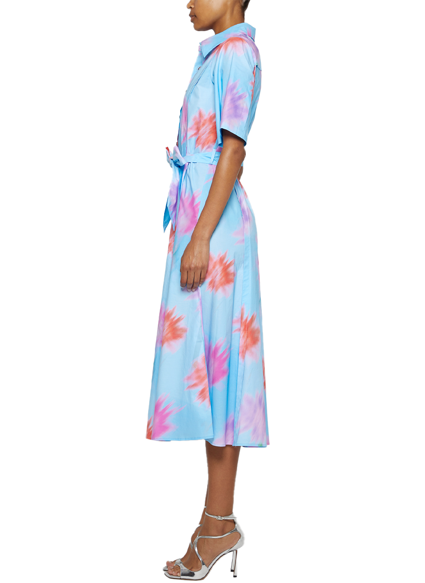 Short Sleeve Midi Floral Shirtdress